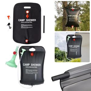 Vattenflaskor 20L Solar camping duschväska med avtagbar slang och huvudvärme bärbar