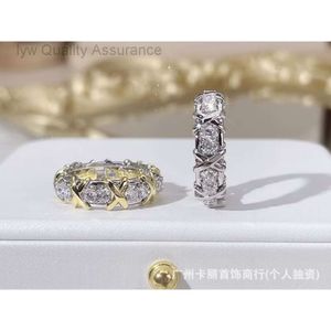 Pierścień designerski dla kobiety Tiffanybead Pierścień luksus love ring t Rodzina 16 Kamienny Krzyż Diamentowy Pierścień Instagram Pierście