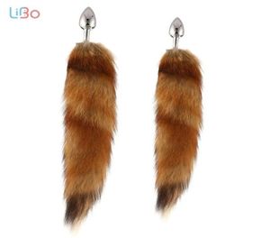 Li Bo Anal Plug Fox для взрослого хвоста Bult Bult Metal с Big Real Crystal Fox Tails Metal Butt Pulce Пара сексуальные игрушки эротический косплей Y1908000895