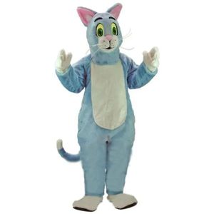 2024 Halloween Blue Cat Mascot Costum Adeços promocionais de fantasia Costumes Costumes Fursuit Character Freshes