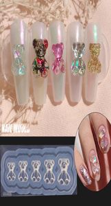 Dowknot Butterfly Bear 3D Wzory silikonowe paznokcie grafika dekoracje akrylowe tłoczenie pleśni DIY paznokcie szablon Manicure Tools3700305