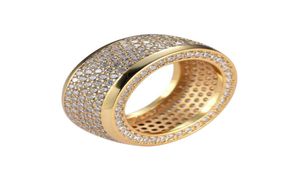 Aço inoxidável de aço inoxidável Hip anéis de zircônia cúbica gelados de alta qualidade micro pave anéis de diamante homens homens anel de dedo bling bling jewe8777611