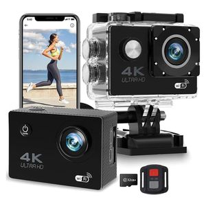 2.0 Action Camera Ultra HD 4K 30fps WiFi Underwater Cameras Waterproof Helmet Bicycle Video Recording Cameras Outdoor Sport Cam 240430