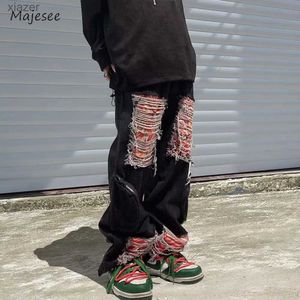 Męskie dżinsy S-4xl dżinsy na męską modę HARAJUKU Street Fashion plecak unisex letni męskie odzież hip-hop chłopak w Stanach Zjednoczonych WX