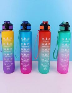 32oz Motivational Fitness Sports Water Bottle With Time Marker STRÅG STOR WID MOUN LEAKSESCISTION HÅLLBAKT BPA NONTOXIC3683384