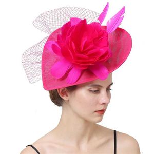 Geniş Memlu Şapkalar Kova Şapkaları Gelin Düğün Peçe Faşator Şapka Evli Başlık Partisi Chureau Moda Tüy Saç Aksesuarları Sinamay Fascinators y240426