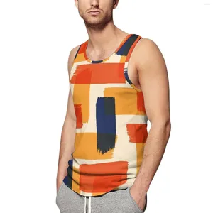 Men's Tank Tops Brush Daily Top Red Black Orange Gym Man Design Cool Sleeveless Vests 3XL 4XL 5XL