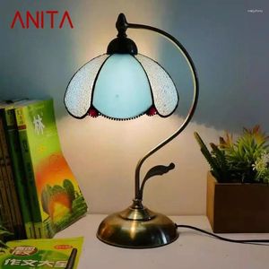 Lampy stołowe Anita Morze Śródziemne lampa morska American retro salon sypialnia luksusowa willa el witraże biurko