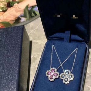 HW Jewelry Designer Jewelry Pendant Necklaces High Version HW Necklace Loop Four Leaf Clover Large Hai Rui Wen Si Flower Shaped Pendant Full Of Diamonds