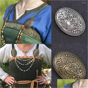 Pins, Brooches Norse Shield Brooch Pin For Women Men Buckle Clasp Clothes Fasteners Scarf Cloak Clip Costume Jewellery Drop Delivery Dhmic