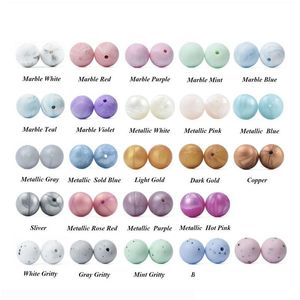 Soothers Teethers 100 Pcs 15 Mm Round Marbles Gritty Sile Beads Baby Teething Food Grade Teether Bpa Necklace Accessories Drop Deliver Otlya