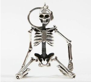 Chiave a sospensione scheletro pieghevole per uomini Donne Donne Antique Silver Colore in metallo Borsa per cranio Chiave Keyching Keyring 5817373