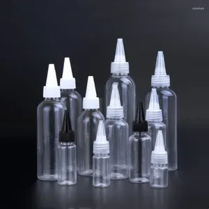 Bottiglie di stoccaggio da 100 ml di bottiglia di plastica trasparente berretto appuntita crimpaggio remibly -portatile estetico per estinta viaggio liquido sigillato