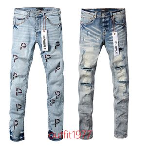 Jeans viola jeans jeans americani high street hole robin robin religion pantaloni dipingono più in alto idei 5648413