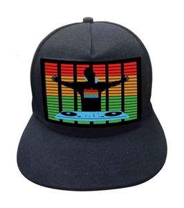 Boll Caps unisex Light Up Sound Activated Baseball Cap DJ LED -blinkande hatt med avtagbar SN för Party Cosplay Masquerade 19B1865491