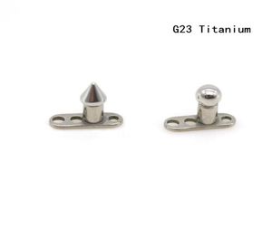 Spike Ball Dermal Anchor Skin Diver Grade 23 Titanium G23 Micro Testa Micro Ritener Body Piercing Gioielli da piercing 12G BAR1460165