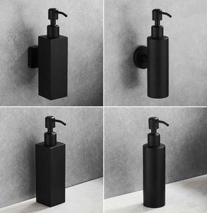Liquid Soap Dispenser Hand Kitchen Sink Soap Container 304 Stainless Steel Black Bathroom Shampoo Holder Wall Mounted Bottle5857415