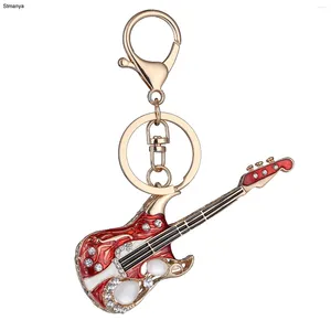 Keychains Women Crystal Guitar Top Quality Car Key Ring Business Charm Accessories Men Gift Jewelry K1920