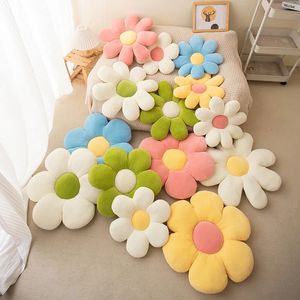 40 ~ 60cm çiçek bitkisi peluş yastık doldurulmuş 6-petal 8 yaprakları ayçiçeği papatya yastık squishy ultra yumuşak kanepe sandalye dekor 240426