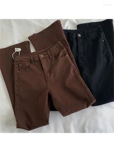Женские джинсы винтажные брюки для вспышки женщины y2k уличная одежда высокая талия с прямой брюки Слим 90 -е годы.