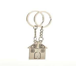 10Pair New Couple I Love You Lovers Keychain Warm House Type Key Ring Souvenirs Valentine S Day Gifts Built With Love Home Alloy K4280667