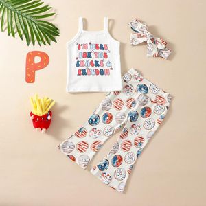 Set di abbigliamento Focus Norm Independence Day 0-4y Kids Girls Abbigliamento Set lettera a camisole senza maniche