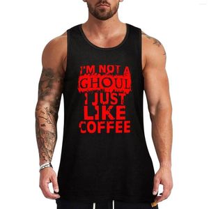 Herrtankstoppar Jag gillar bara kaffe toppkläder män anime gym japansk t-shirt fitness