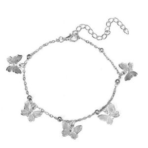 Łańcuch modny motyl wisiorek urok bransoletka regulowana łańcuch bransoletki plażowe kostki dla dzieci biżuteria prezenty Nowy styl