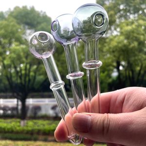 QB 14cm High Quality Pyrex Glass Oil Burner Pipe Clear Tube oil Pipe Thick Glass smoking Hand Tobacco Dry herb cigarette pipe