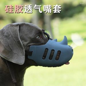 Hundkläder Silikon munstycksandmask för liten utomhussport andningsbar anti bettstopp skällande mun täckt tillbehör