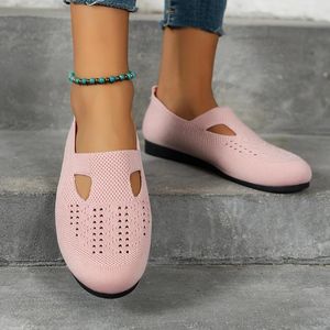 Sıradan Ayakkabı Kadın Yuvarlak Toe Düz Sonbahar Düz Renkli Slip-On Meyh Somunlar All-Match Nefes Alabaş Açık Yürüyüş Ayakkabı Zapatos Mujer