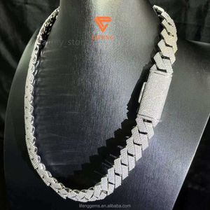 New Design Hip Hop Bling Jewelry Miami Luxury Necklace Iced Out d Vvs1 Moissanite Diamond Silver 925 Cuban Link Chain