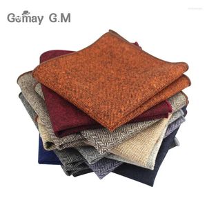 Bow Ties High Quality Hankerchief Scarves Business Suit Hankies Wool Casual Mens Pocket Square Solid Handkerchiefs For Wedding 23 23cm