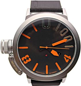 Custodia nera uomo sport sport grande barca argentata in gomma nera classica round 2813 meccanica automatica a sinistra u orologi maschili polso 3748987