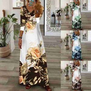 Basic Casual Dresses Designer Dress Women's New Fashion Positioning Print V-Neck Button Long Sleeve Dress