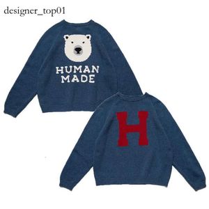 Human Made Brand Designer Hoodie Men's Sweaters Overized Human Make Sweaters Men's Women's 1 1 Rabbit Jacquard Wool Sticked Pullovers Human Made Hoodie 1732