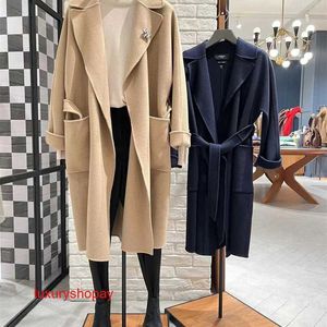 Maxmaras Womens Wrap Toat Cave Camel Coats Купите новый ремень с твердым цветом Rovo с лацком для двойного кашемирового RJ0L RJ0L