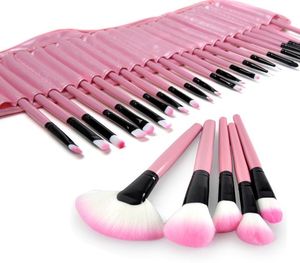 Makeup Brushes Pro 32Pcs PINK Pouch Bag Case Superior Soft Cosmetic Makeup Brush Set Kit T7014482541