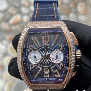 VVS Moissanite مرصعة بالهيب هوب ميكانيكية من الفولاذ المقاوم للصدأ الساق للرجال Fashions Wristwatch22