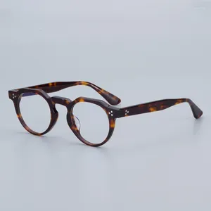 Occhiali da sole cornice giapponese di marca coreana Acetate Glasshi da uomo Prescrizione occhiali classici Tartaruga ROUND ECHEEG