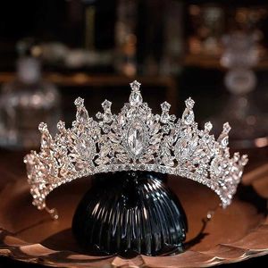 Tiaras Baroque Luxury Big Water Drop Crystal Tiara Crown for Women Girls Wedding Bridal Bridal Princess Party Hair Dress Jewelry