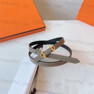 Cintura di design di qualità specchio da 10a cintura di design classico per donna fibbia in acciaio inossidabile vera cinghia femminile cintura da uomo retrò cintura reversibile H7636vd