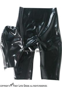 Sexy Latex Boxer Shorts With Hood Zipper at Back Open Nose Rubber Underwear Panties Underpants Pants 00589625152