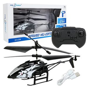 2 Channel Mini USB RC Helicopter Remote Control Aircraft Drone Model With Light Drop 240430
