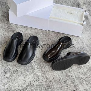 The Row Muller TR black original shoes single Pure shoes shoes Women's bag head wearing slippers 2022 new lazy half slippers