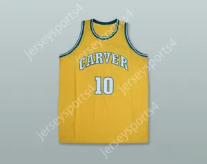 CUSTOM Name Mens Youth/Kids TIM HARDAWAY 10 CARVER MILITARY ACADEMY CHALLENGERS YELLOW GOLD BASKETBALL JERSEY 3 TOP Stitched S-6XL