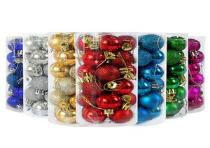 24pcs 3cm Christmas Tree Decor Ball Balble Gold Silver Plastic Ball Ornaments Decorations for Home Capodanno Navidad3425803