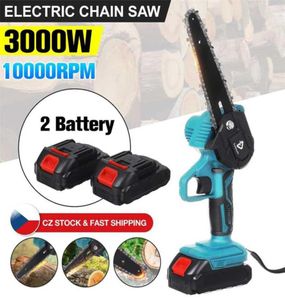 6 tum 3000W Electric Chain Saw Cordless beskärning Garden Tree Logging Woodworking Power Tool för Makiita 18V Batteri 2110292082513