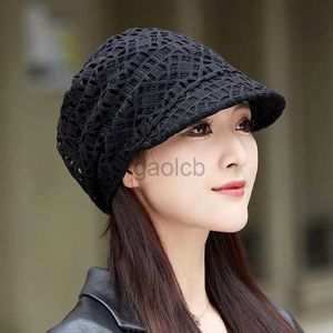 3pt0 Beanie/Skull Caps Casual Wod Mützen Cap Short Bim Bonnets für Frauen Lose Häkelwomen Baseball -Kappe Herbst Winterfaltbare Ohrpapierhüte Hollow D240429