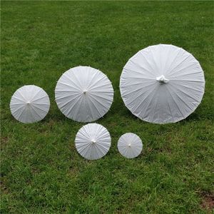 60st White Paper Paraplyer Populära konstgjorda parasoler Craft Outdoor Paraply Sunlight Handle Parasols Vintage Beauty Diameter 20cm 30cm 40cm 60cm HO03 B4 B4